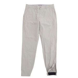 MACADE Mens Tech Jogger Golf Pants Slim Fit Size 34 Gray Bone Zip Ankle